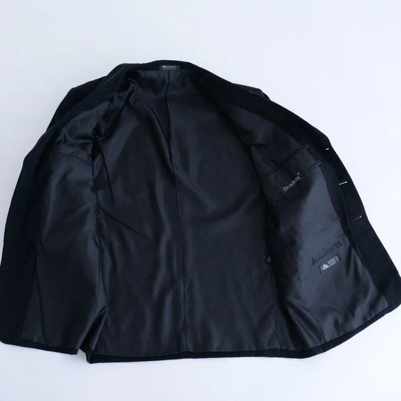 Vintage Bendetti Black Triple Button 100% Wool Blazer Size See Measurements - Picture 4 of 14